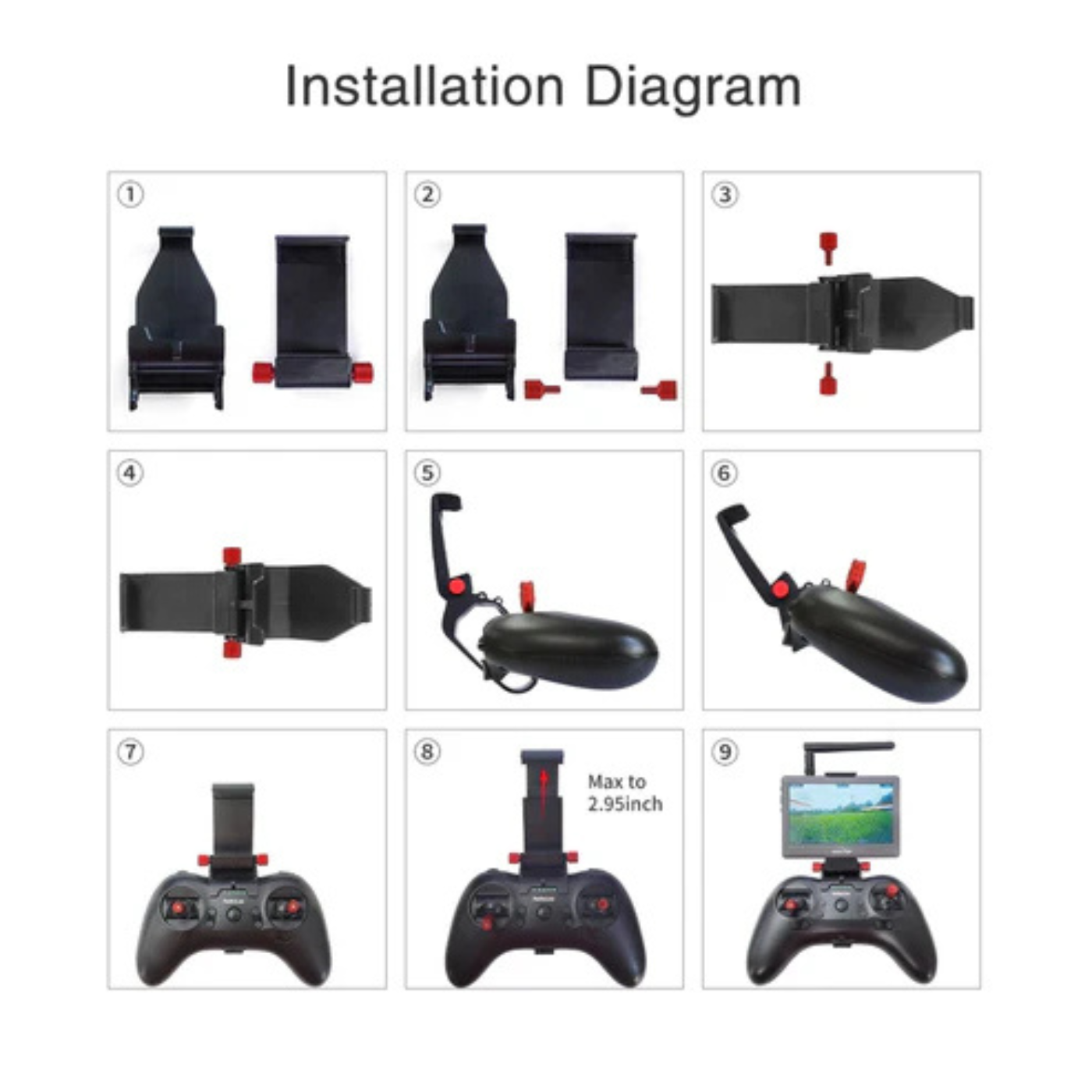 Radiolink T8S FPV Monitor Screen Holder Mount for Transmitter Controller – RS6052 -Drone Parts -Drone Accessories -Robocraze