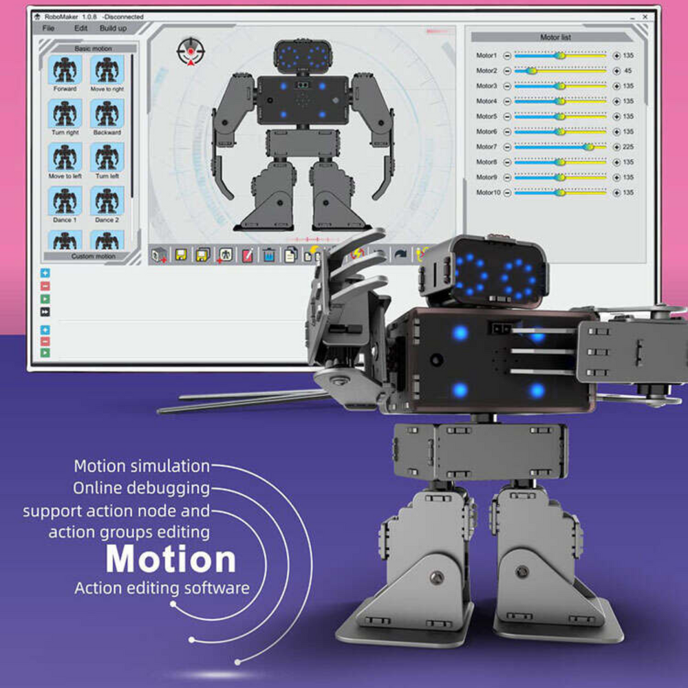 RoboMaker JMC-SV-1707 10 DOF Humanoid Robot Kit -DIY Kits -Robotic Kits -Robocraze