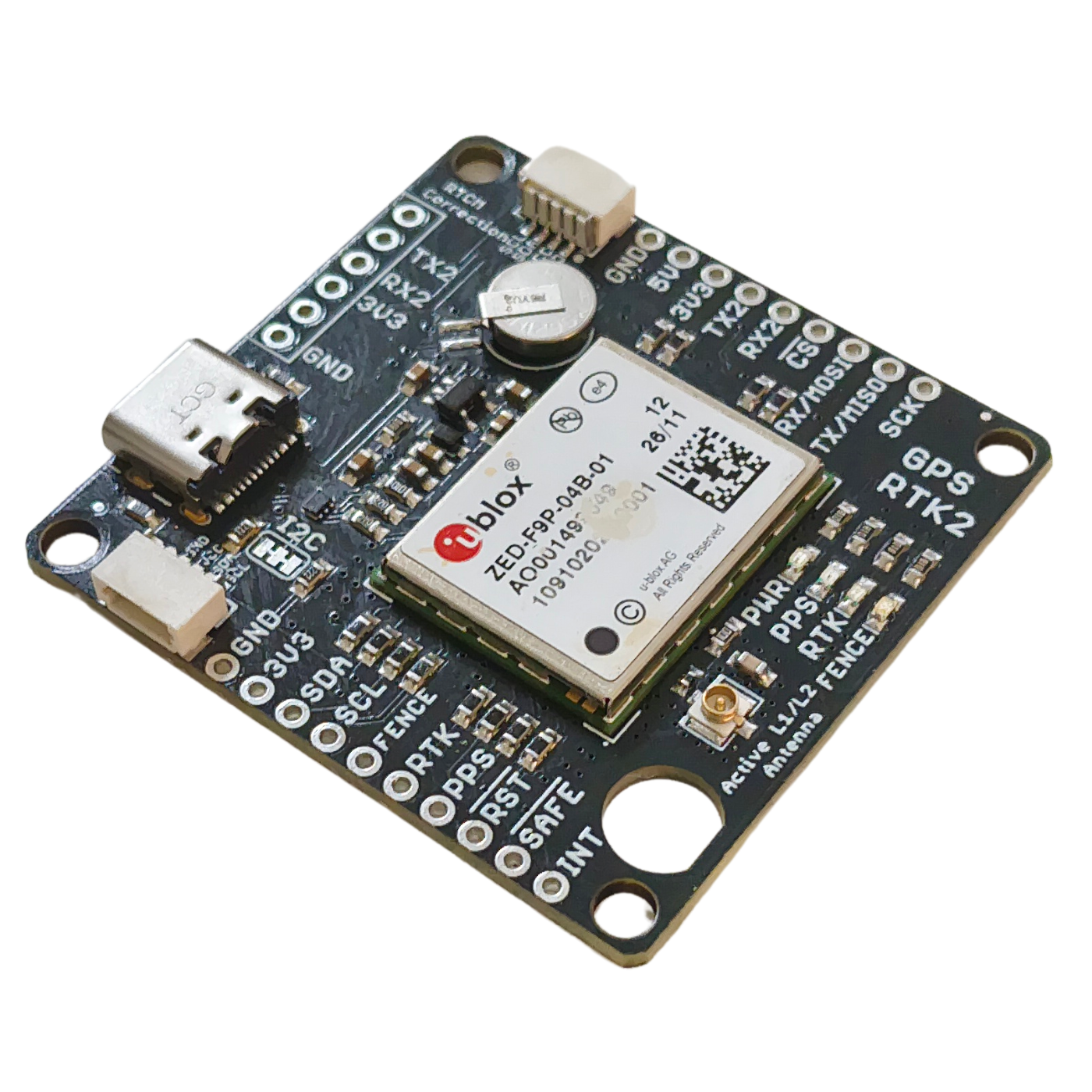 SmartElex GPS-RTK Board UFL ZED-F9P-04B -IOT & Wireless Boards -GSM, GPS, GPRS -Robocraze