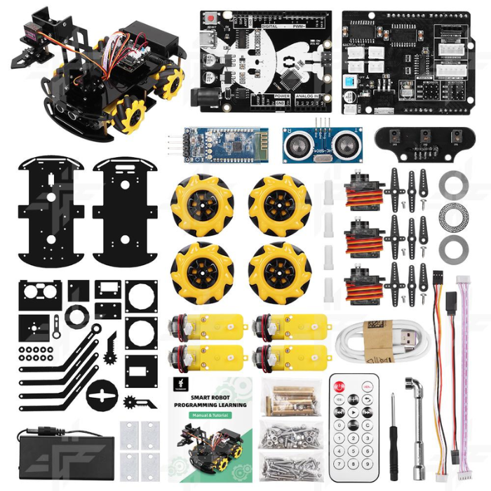 Smart 4WD Robot Arm Car Kit for Arduino Programming -DIY Kits -Robotic Kits -Diy Car Kits - Robocraze