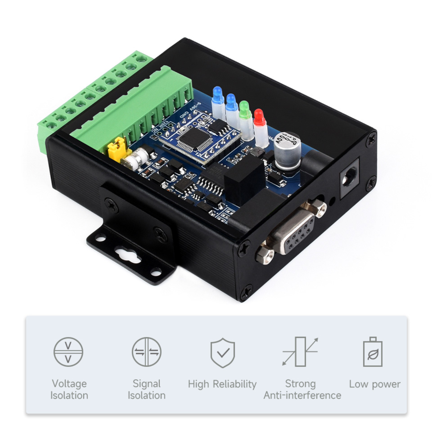 Waveshare Industrial RS232/RS485/RS422 to CAN Isolated Converter with Modbus RTU Support -Data Converters -Robocraze
