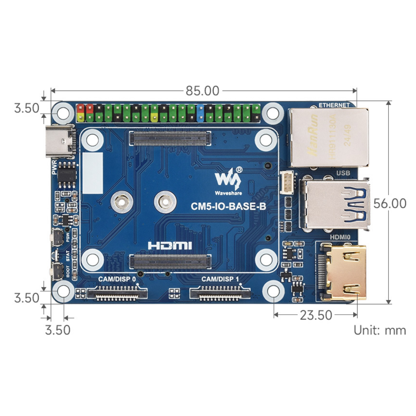 Waveshare Mini Base Board (B) for Raspberry Pi Compute Module 5 – Base Board Only -Raspberry Pi -Boards Raspberry Pi -Robocraze