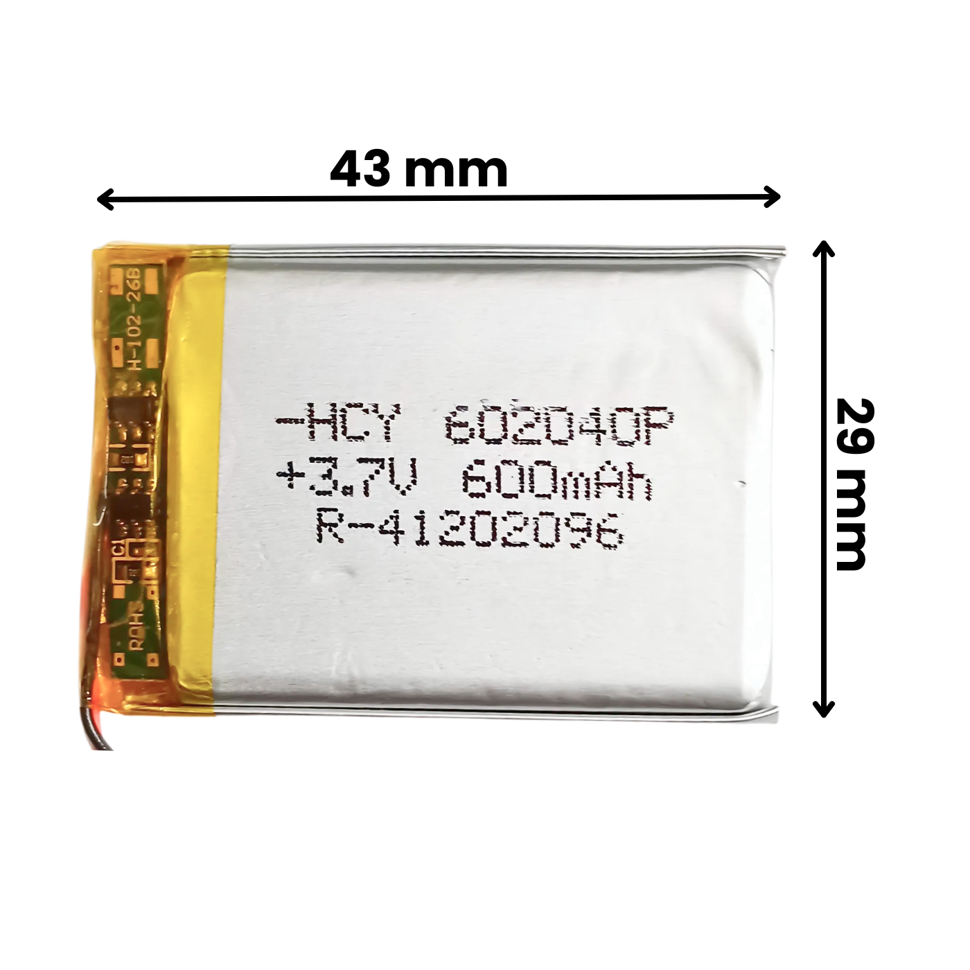 Witty Fox 600mAh Rechargeable 3.7v Lithium Polymer Battery -LiPo Battery for Drone -Robocraze