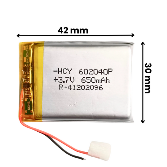 Witty Fox 650mAh Rechargeable 3.7v LiPo Battery -Lithium Polymer Battery for Drone -Robocraze