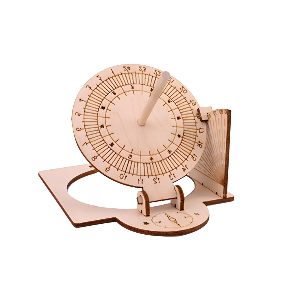Pludo STEM Kit Sun Tracker – DIY Wooden Sundial Educational Toy for Kids 8–11 | Grade 3–5 Solar Time Science Learning Kit -DIY Kit -Pludo Education Kit -Robocraze
