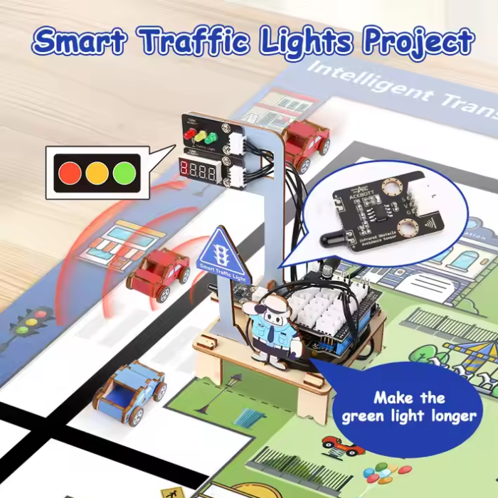 ACEBOTT ESP32 Intelligent Transportation Kit – Advanced DIY Kits, STEM Kits, Robot Kits -Robocraze