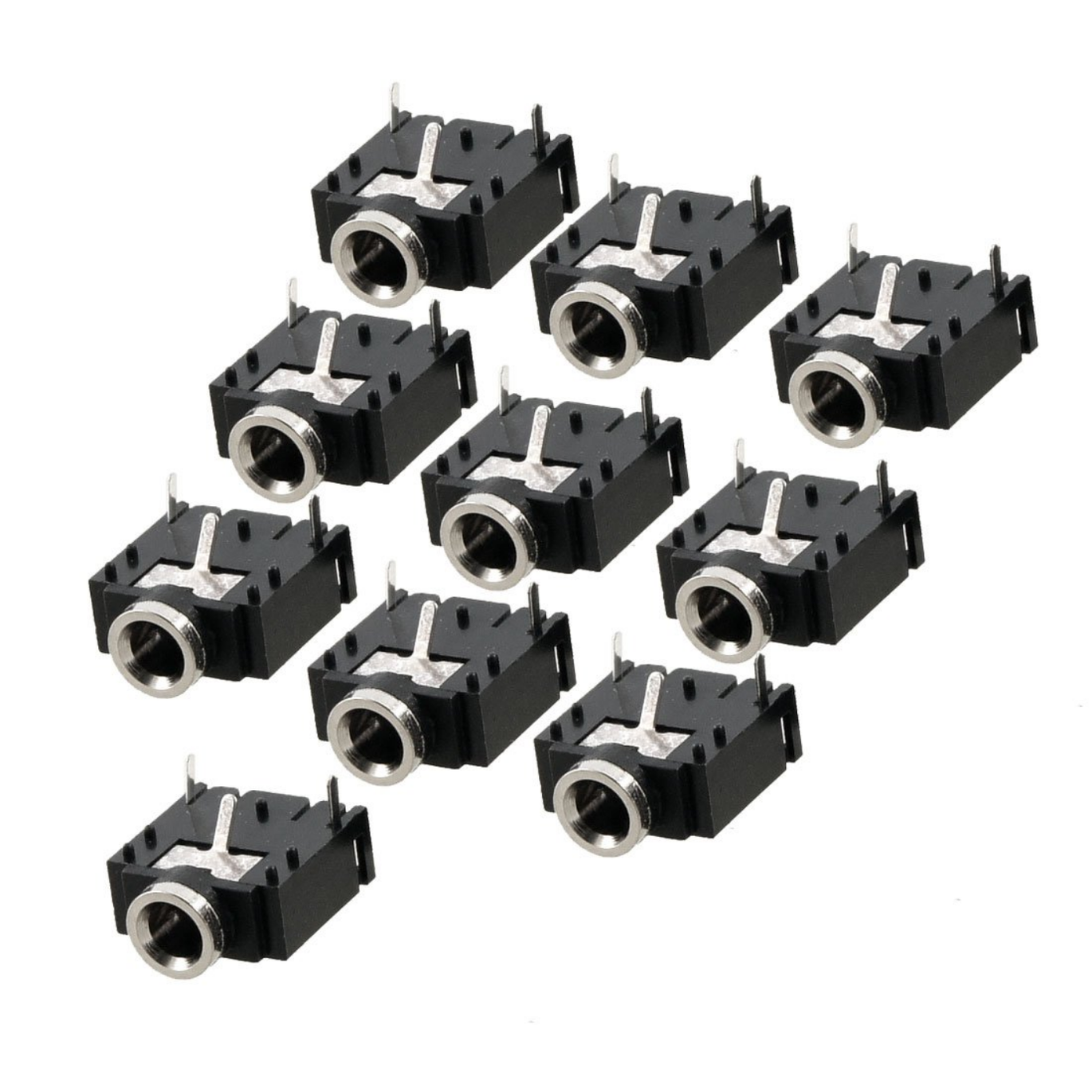 pcb mount 3.5mm female stereo jack socket connector - pack of 10