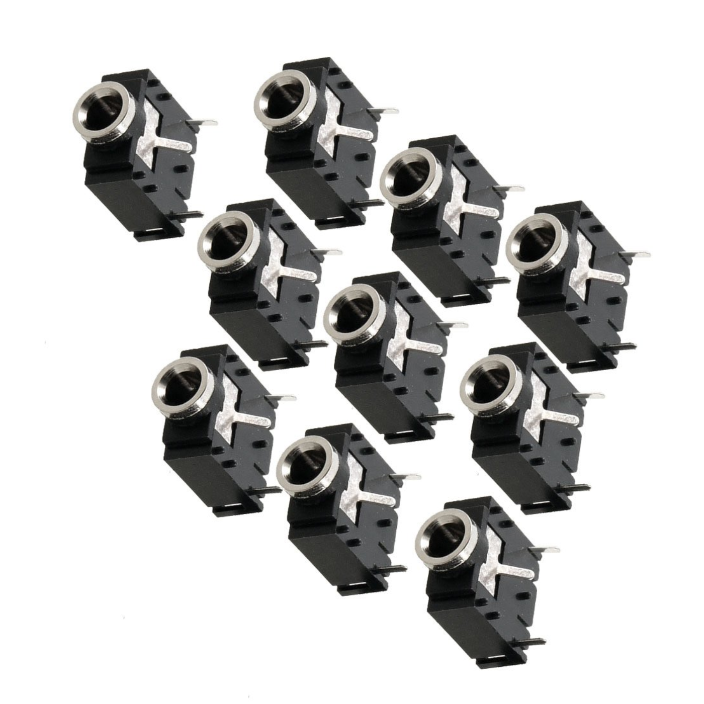 PCB Mount 3.5mm Female Stereo Jack Socket Connector - pack of 10
