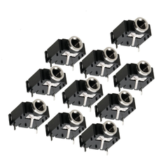 PCB Mount 3.5mm Female Stereo Jack Socket Connector - pack of 10