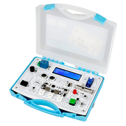 Elecrow All-in-One Starter Kit – Arduino Kits with 15 sensors & 21 lessons for beginners. -Robocraze