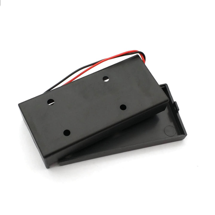18650 Dual Holder w/ Cover & Switch – Safe battery storage. -Battery Accessories -Robocraze