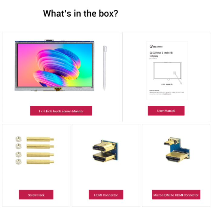 Elecrow RR050 5" TFT Display 800x480 – Resistive touch, ideal for Raspberry Pi & Arduino. -TFT Display -Robocraze