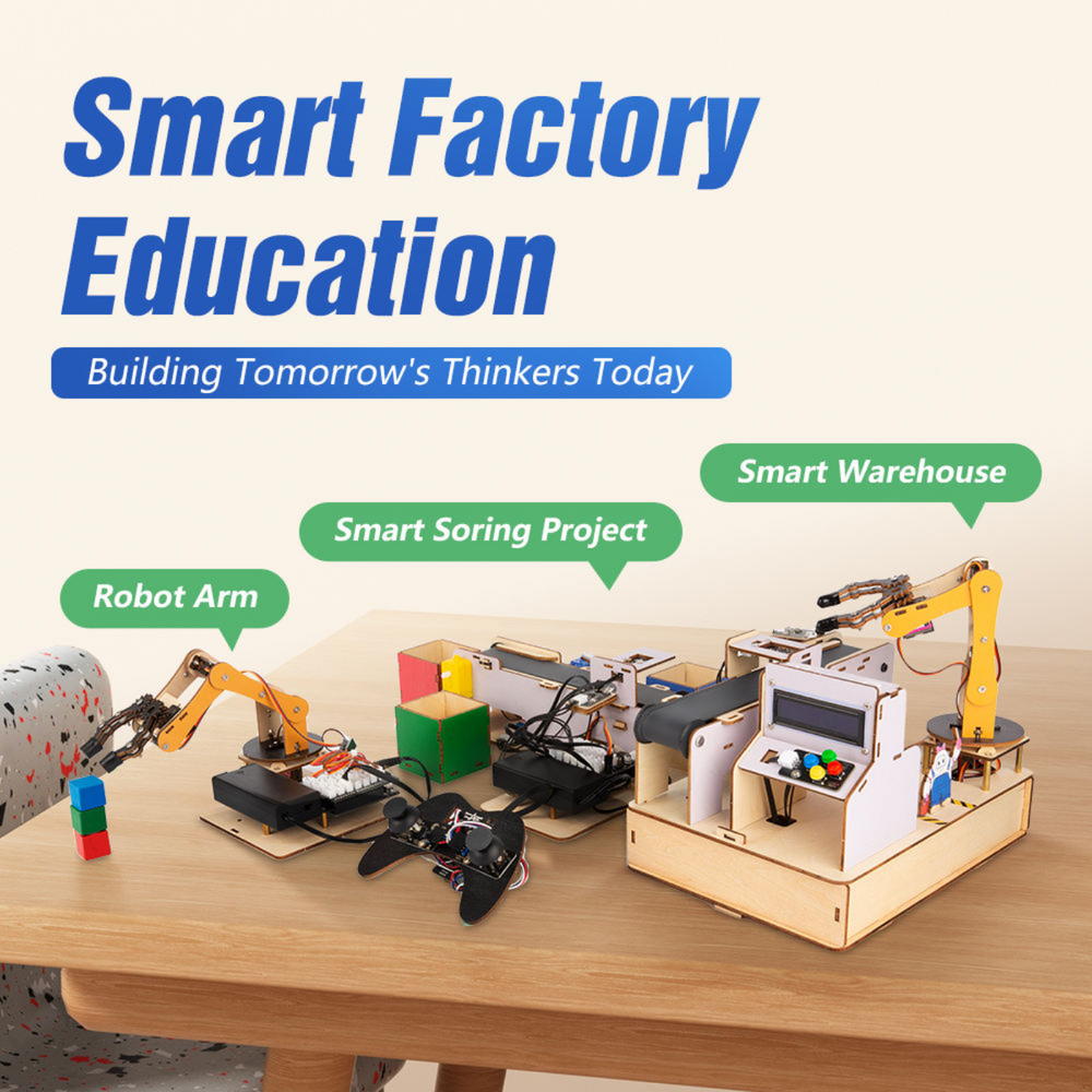 ACEBOTT QE031 Smart Factory STEM Education Kit – Industry-inspired DIY Kits, STEM Kits, Robot Kits -Robocraze