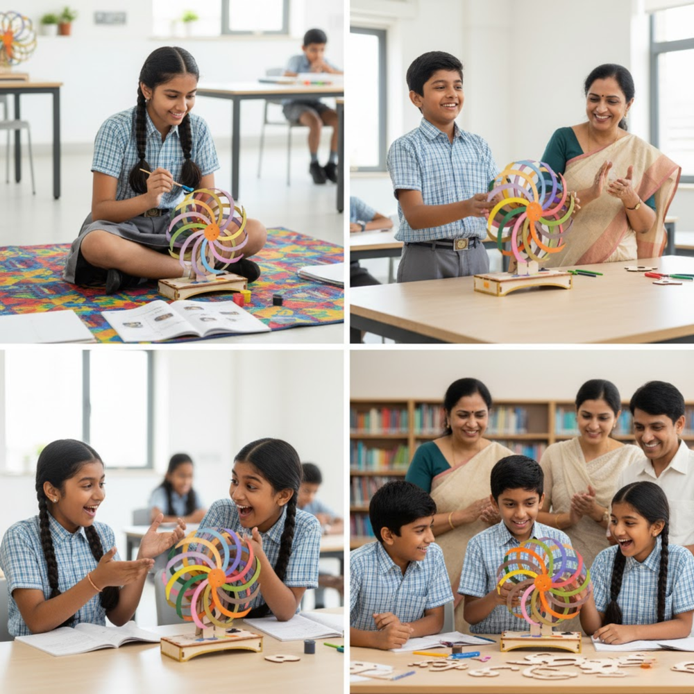 Pludo Magic Illusion STEM Kit – DIY Educational Toy for Kids 8–11 (Grade 3–5) | Visual Retention Learning Kit -STEM Kits -Educational Toys -Robocraze