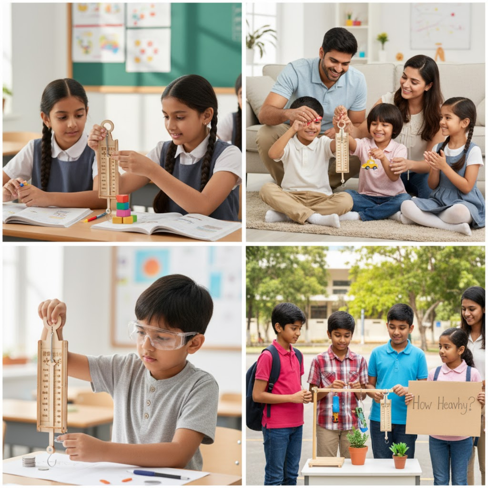 Pludo Spring Dynamometer STEM Kit – DIY Measuring Force Kit for Kids 3–5 | Mont 2 -STEM Kits -Pludo Educational Kits -Robocraze