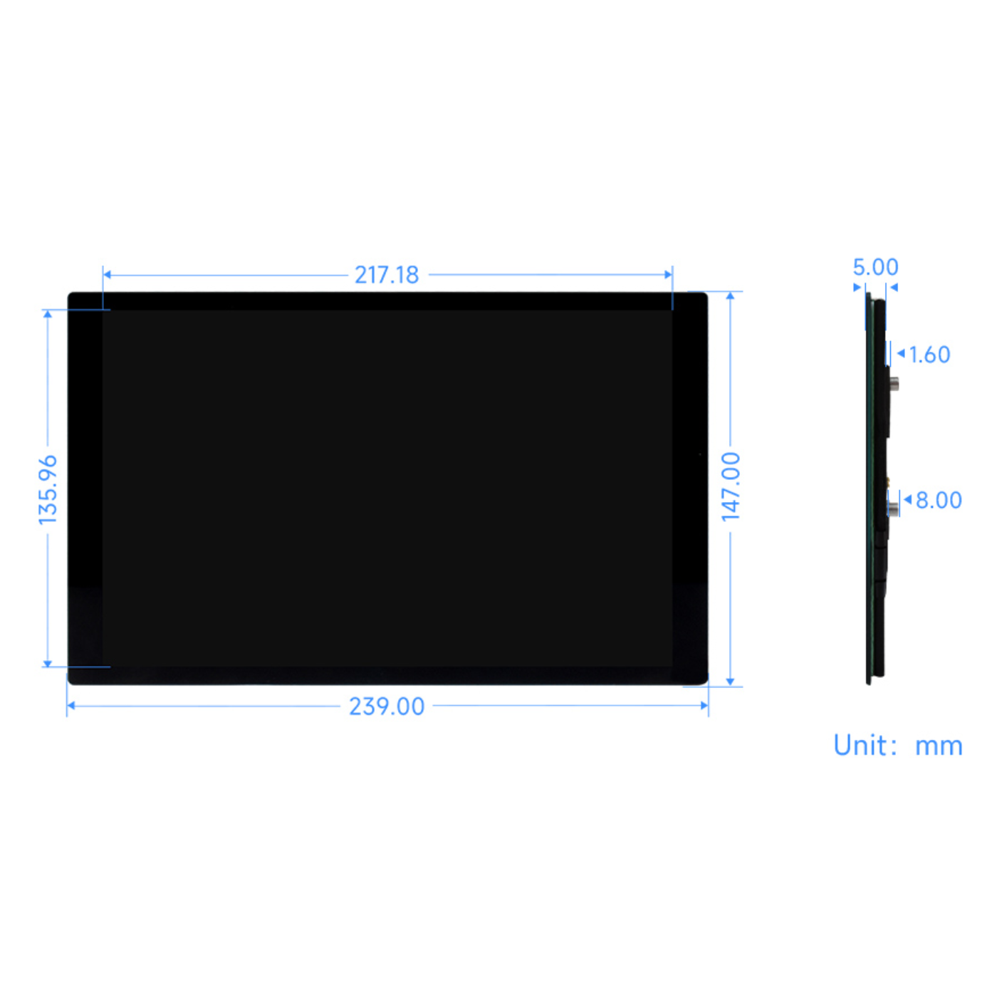 Waveshare 10.1-Inch 1280×800 IPS Touchscreen LCD (c) Display for Raspberry Pi DSI Interface -Displays -LCD Display -Robocraze