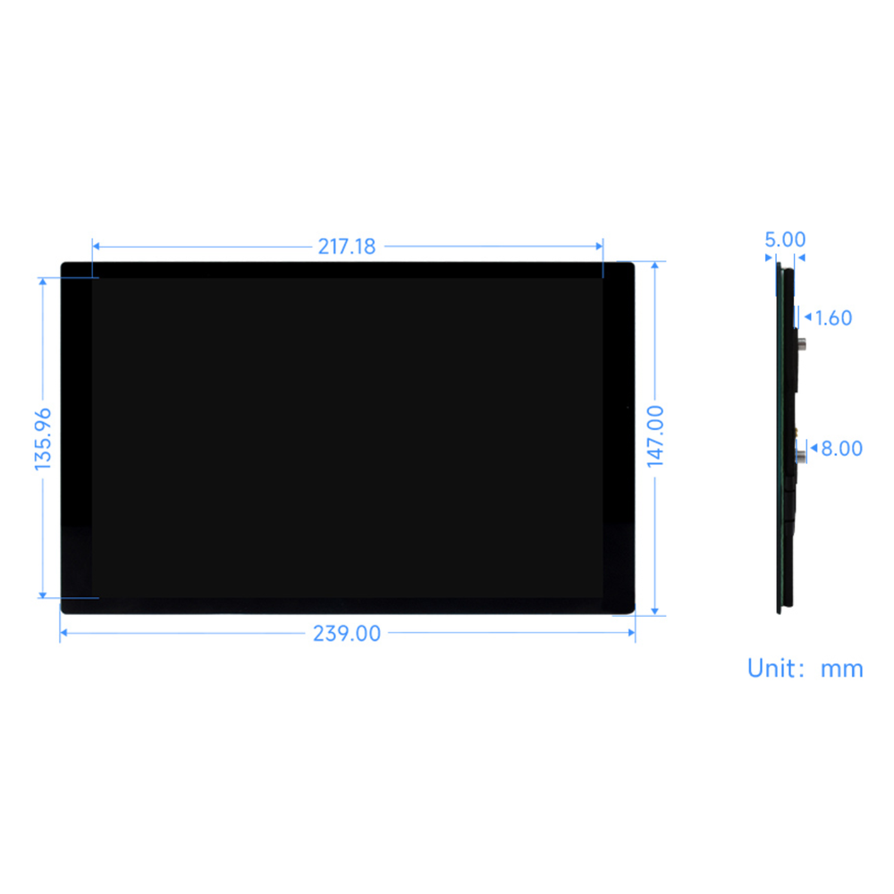 Waveshare 10.1-Inch 1280×800 IPS Touchscreen LCD (c) Display for Raspberry Pi DSI Interface -Displays -LCD Display -Robocraze