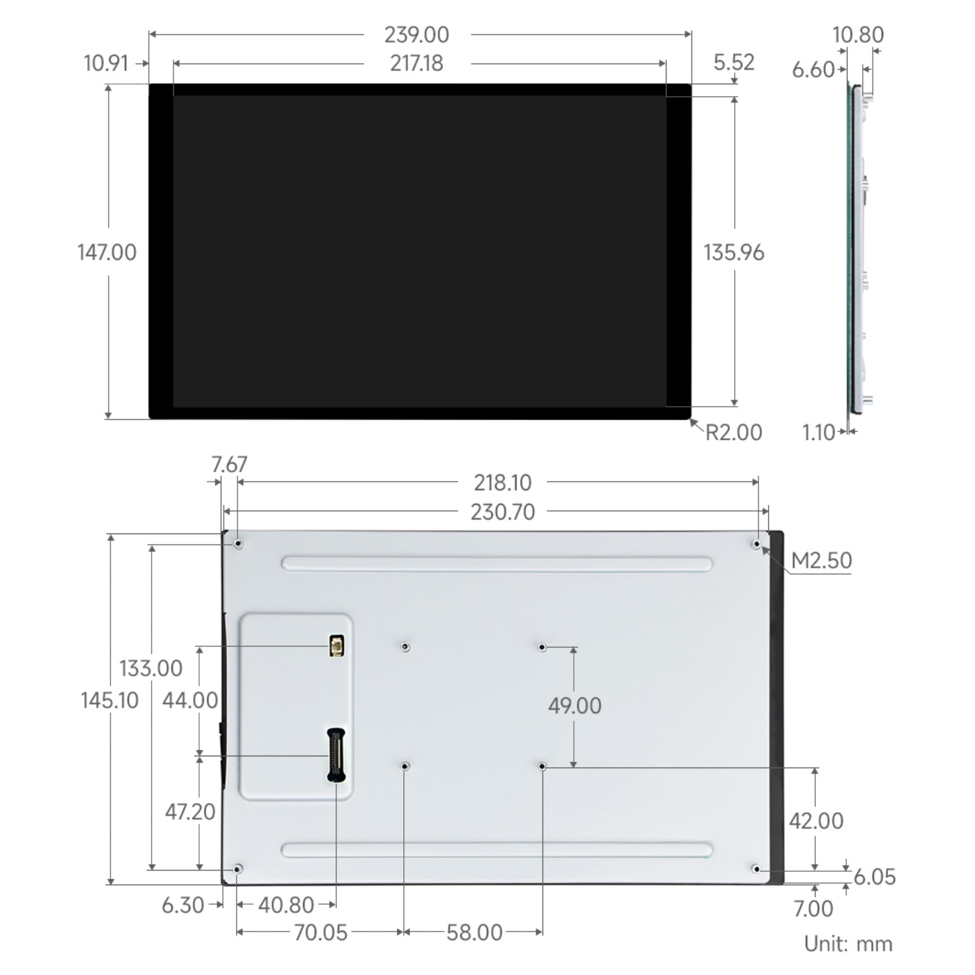 Waveshare 10.1-Inch 800×1280 DSI IPS Capacitive Touch Display with Optical Bonding & Toughened Glass -Displays -LCD Displays -Robocraze