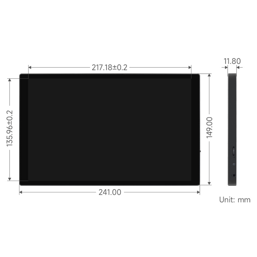 Waveshare 1280×800 10.1inch Capacitive Touch LCD Display HDMI/Type-C Display Interface -Displays -LCD Displays -Robocraze