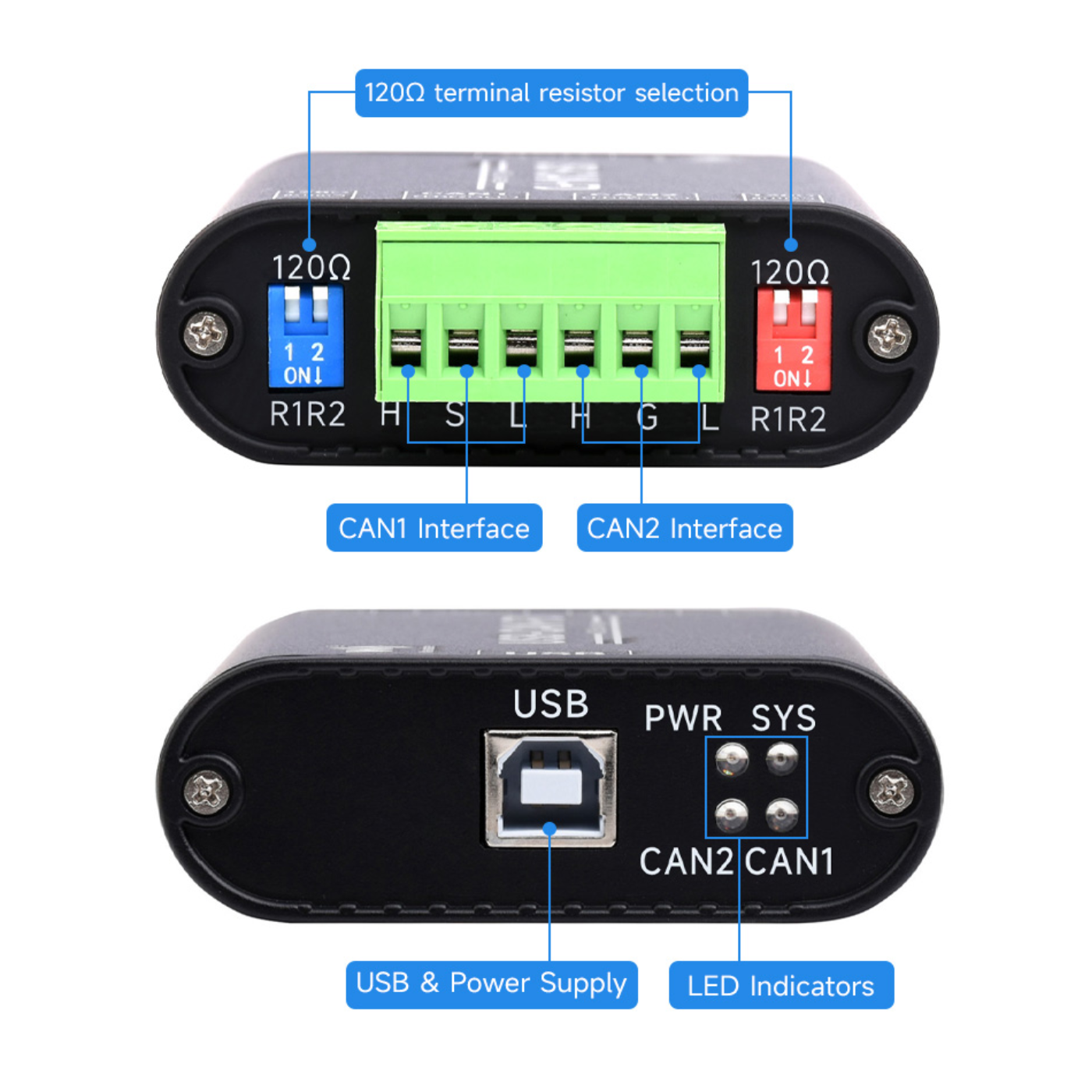 Waveshare Industrial CAN/CAN FD Bus Data Analyzer – USB to CAN FD Adapter & Communication Interface -Development Boards -Development Board Accessories -Robocraze