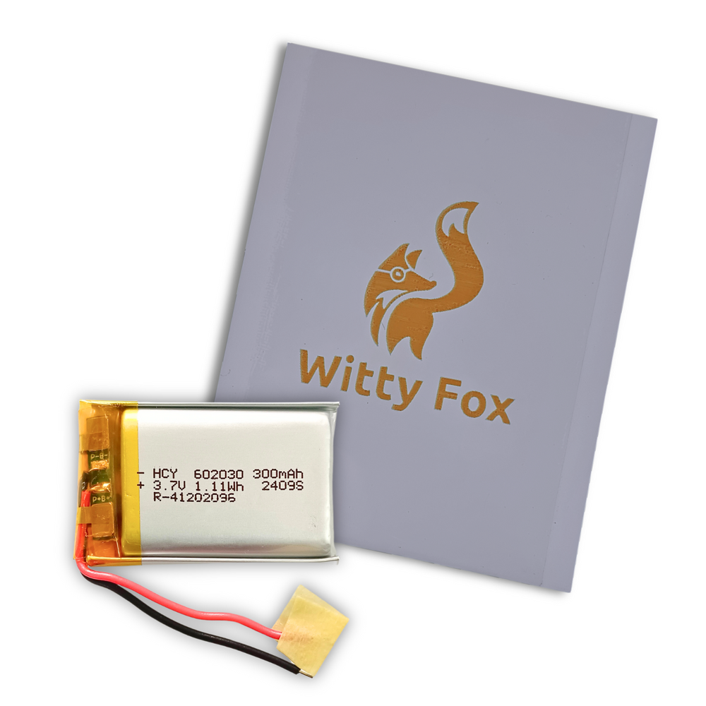 Witty Fox 3.7v 300mah Rechargeable Lithium Polymer Battery -LiPo Battery for Drone -Robocraze