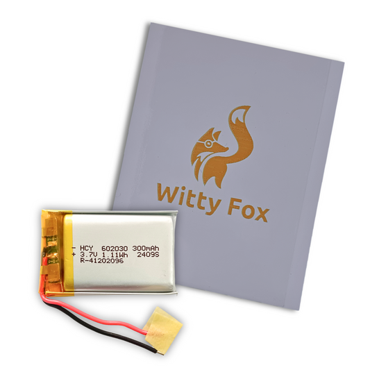 Witty Fox 3.7v 300mah Rechargeable Lithium Polymer Battery -LiPo Battery for Drone -Robocraze