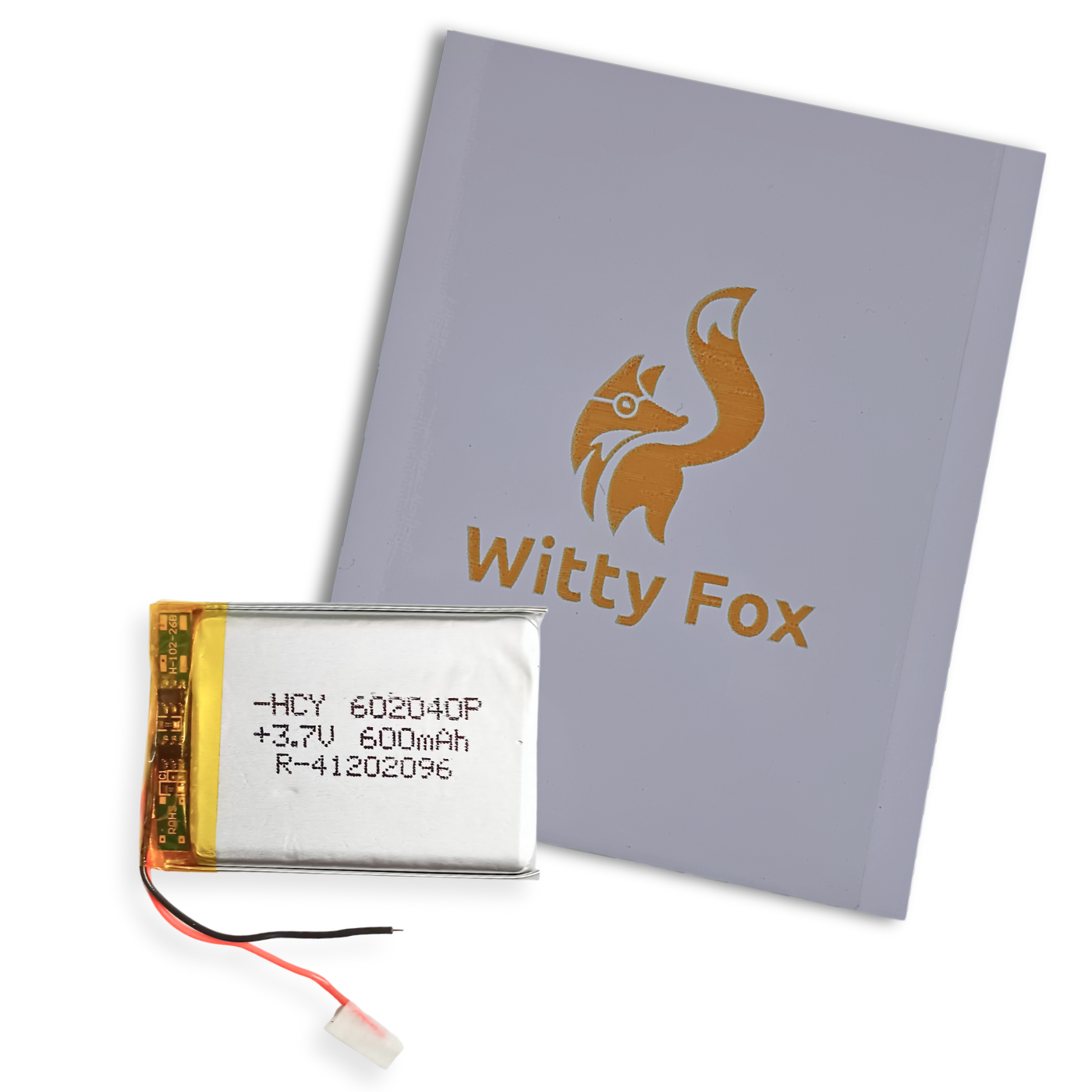 Witty Fox 600mAh Rechargeable 3.7v Lithium Polymer Battery -LiPo Battery for Drone -Robocraze