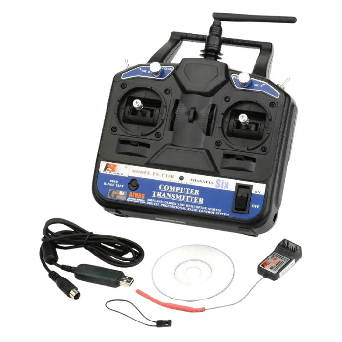 Fly Sky FS-CT6B 6-channel 2.4GHz transmitter and receiver -Complete Drone Making Kit -Robocraze