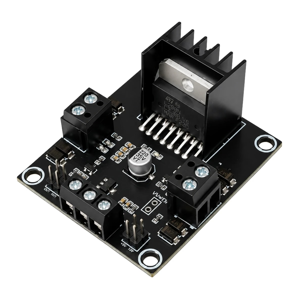 SmartElex 2x2A DC Dual Motor Controller V2 | L298N Dual H-Bridge Motor Driver