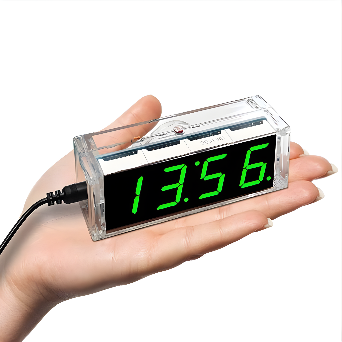 51 MCU LED Digital Clock DIY Kit (Green) – 1-Inch Light-Control Display with Housing for STEM Learning -Robocraze