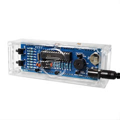 DIY 51 MCU Electronic Clock Kit (Red) – 1" Light-Control LED Display with Assembly Case for STEM Projects -Robocraze