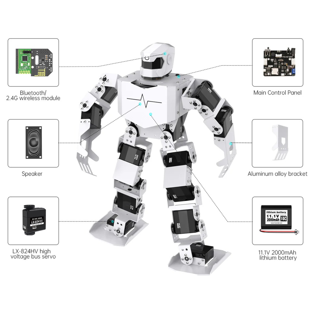 H5S Hiwonder 16DOF Intelligent Humanoid Singing and Dancing Robot - Robocraze