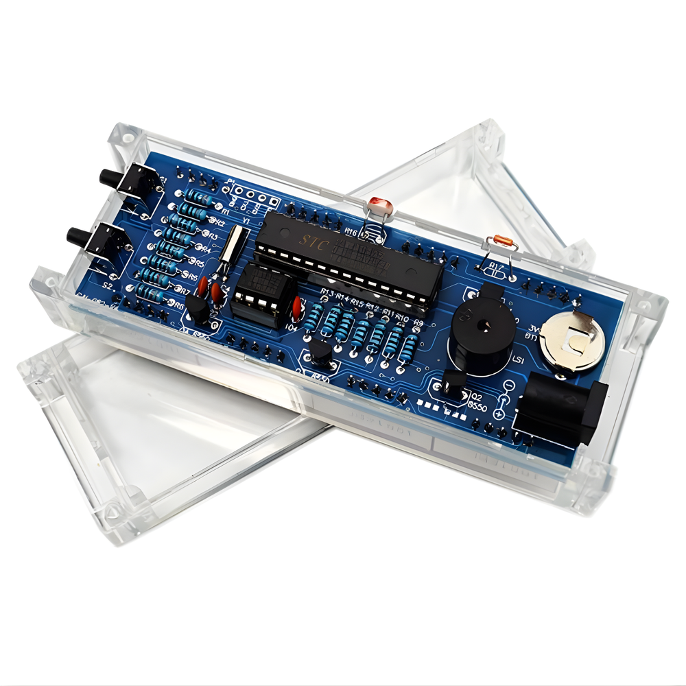 DIY 51 MCU Electronic Clock Kit (Red) – 1" Light-Control LED Display with Assembly Case for STEM Projects -Robocraze