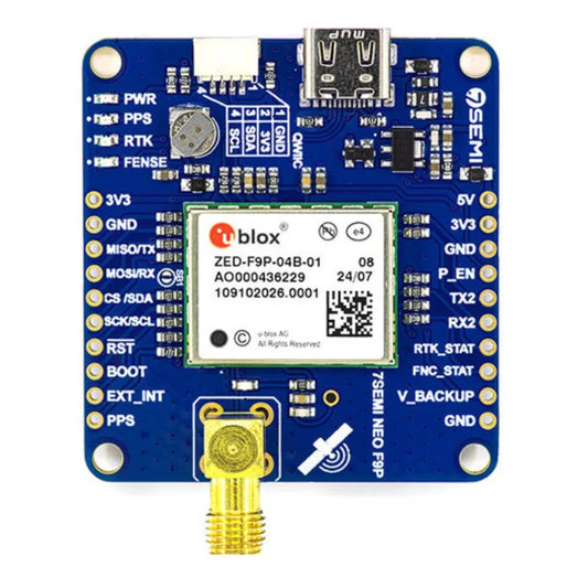 u-blox ZED-F9P Dual-band GNSS RTK SMA Modem - 7Semi