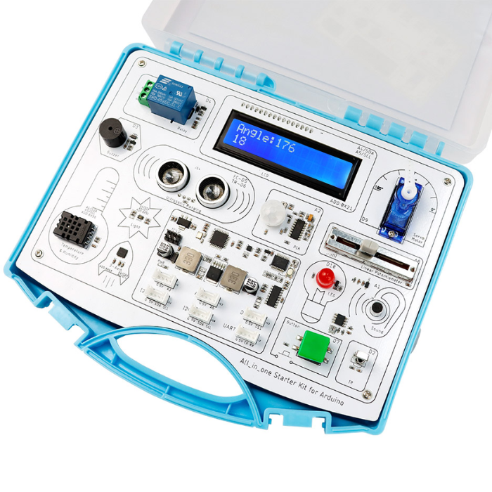 Elecrow All-in-One Starter Kit – Arduino Kits with 15 sensors & 21 lessons for beginners. -Robocraze