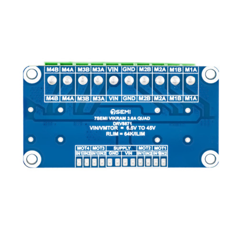 7Semi Vikram-453R6Q 45V 3.6A Quad Channel Motor Driver (4 Channel) - Robocraze