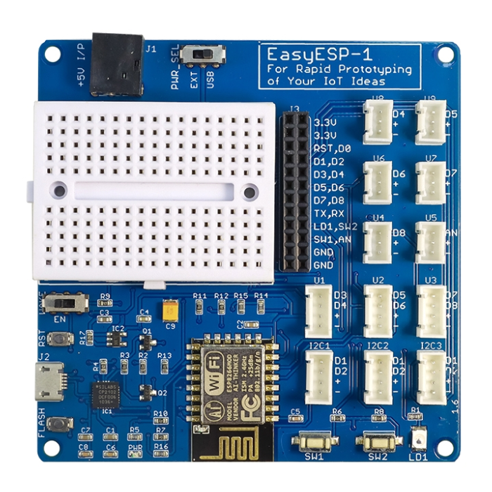 ELECROW EasyESP-1 Board – ESP8266 prototyping board with easy GPIO access. -Nodemcu ESP Board -Robocraze