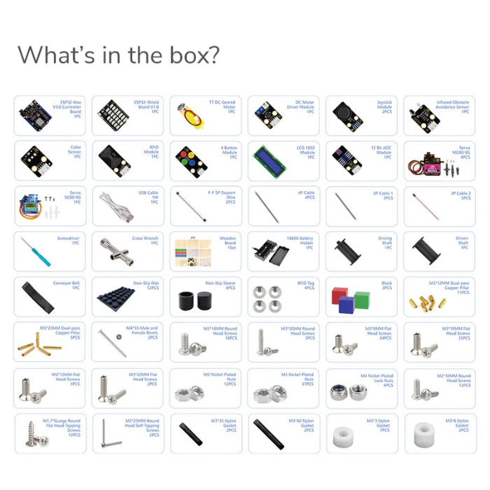 ACEBOTT QE031 Smart Factory STEM Education Kit – Industry-inspired DIY Kits, STEM Kits, Robot Kits -Robocraze