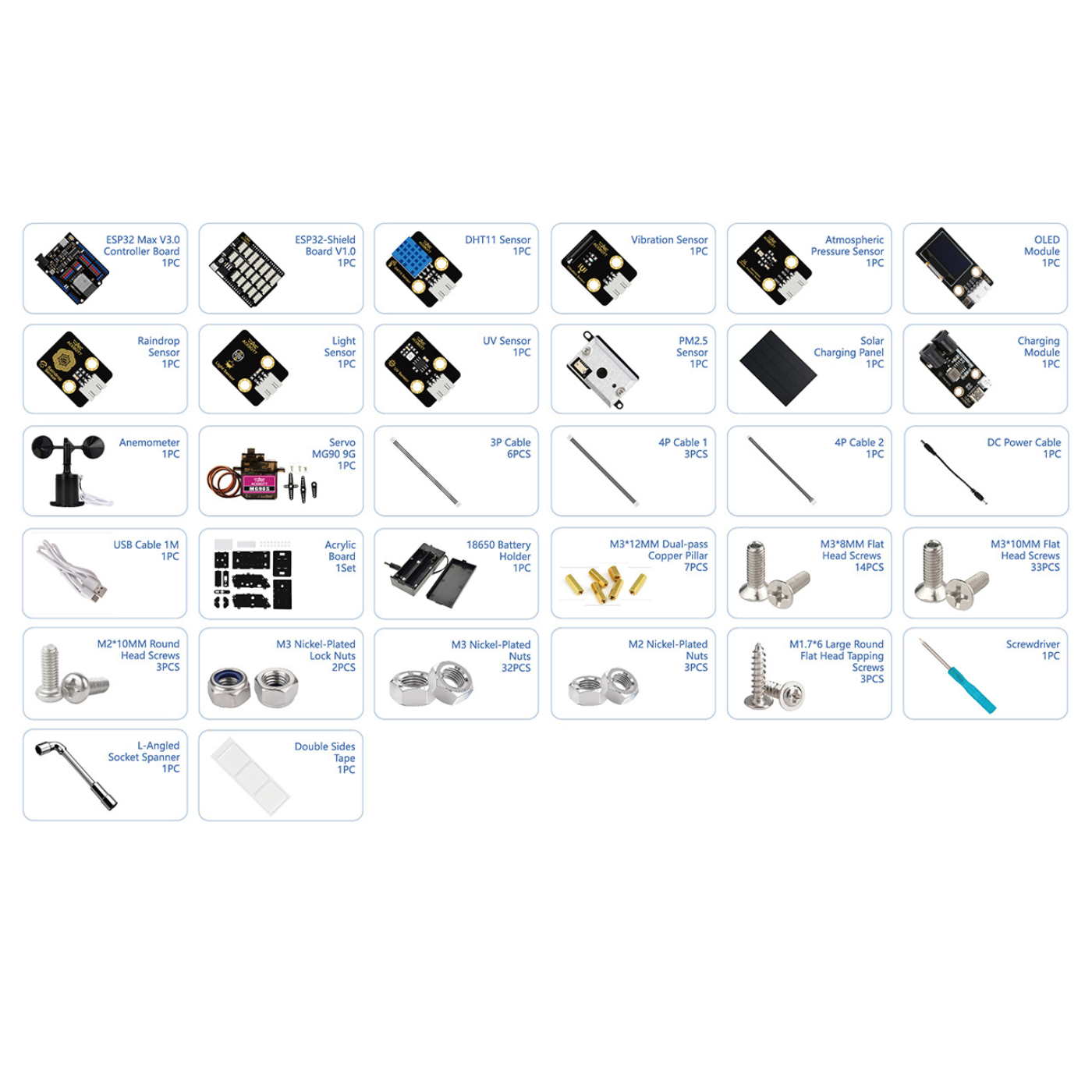 ACEBOTT QE011 ESP32 IOT Weather Station Starter STEM Kit Compatible with Arduino -DIY Kits -Robotic Kits -Robocraze
