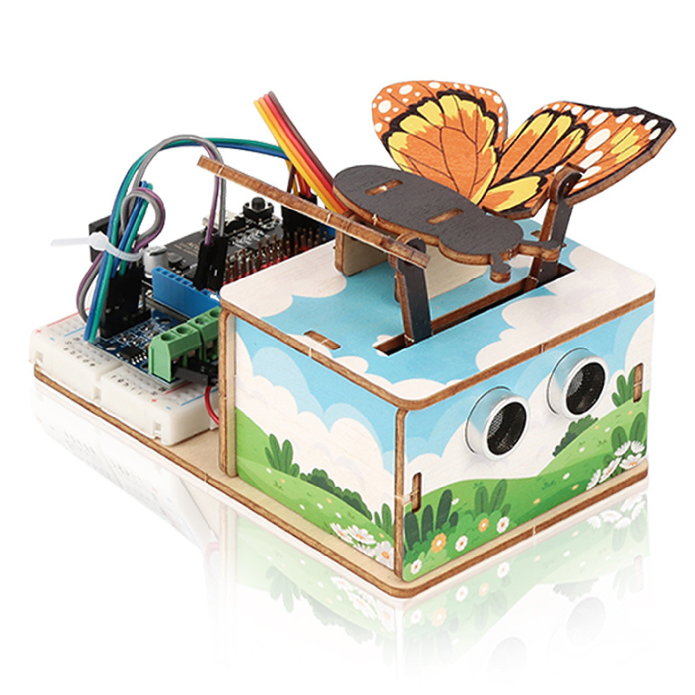 ACEBOTT QE201 Wooden Board for ESP32 Basic Starter Kit (Expansion Pack) -STEM Kits -Robocraze
