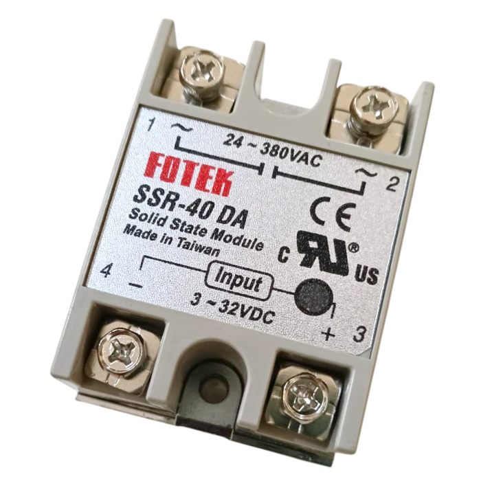 Fofek SSR-40DA 3-32VDC to 24-380VAC Solid State Relay – 40A AC power control relay. -Robocraze