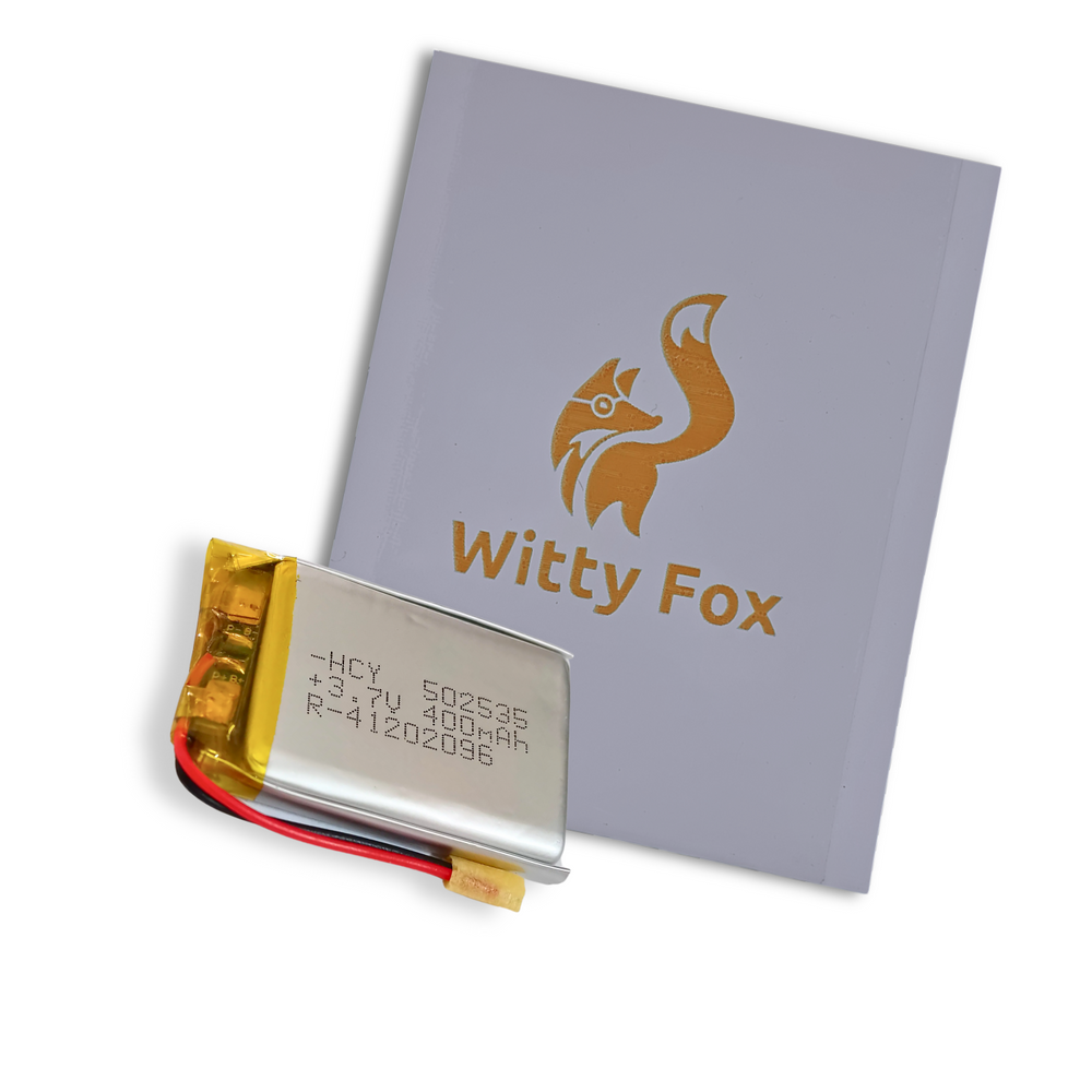 Witty Fox 3.7V 400mAh Rechargeable LiPo Battery -Lithium Polymer Battery for Drone -Robocraze