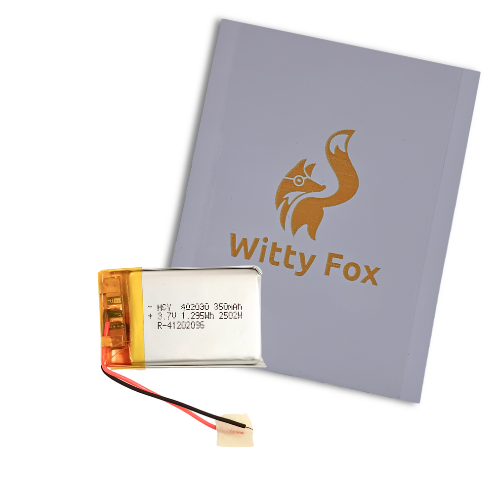 Witty Fox Rechargeable 350mAh 3.7V Lithium Polymer Battery -LiPo Battery for Drone -Robocraze