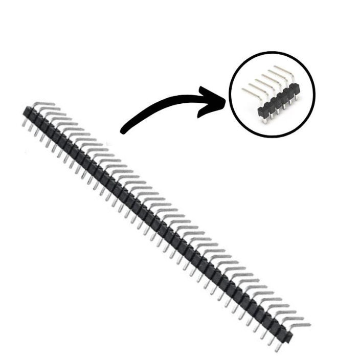 40x1 Male Berg Strip (90 Degree) – Right-angle header strip for circuits. Electronic Components - Robocraze