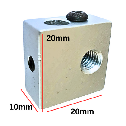 Aluminium Hot End Heating Block MK8 For 3D Printers-Robocraze