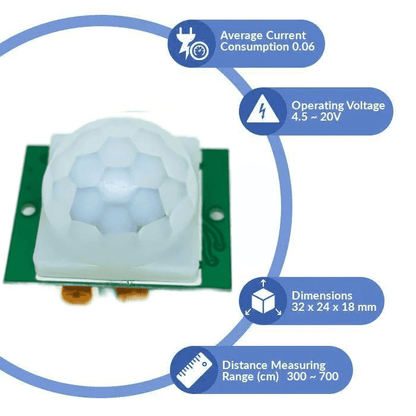 HC-SR501 PIR Sensor (Passive Infrared Sensor) + IR Proximity Sensor