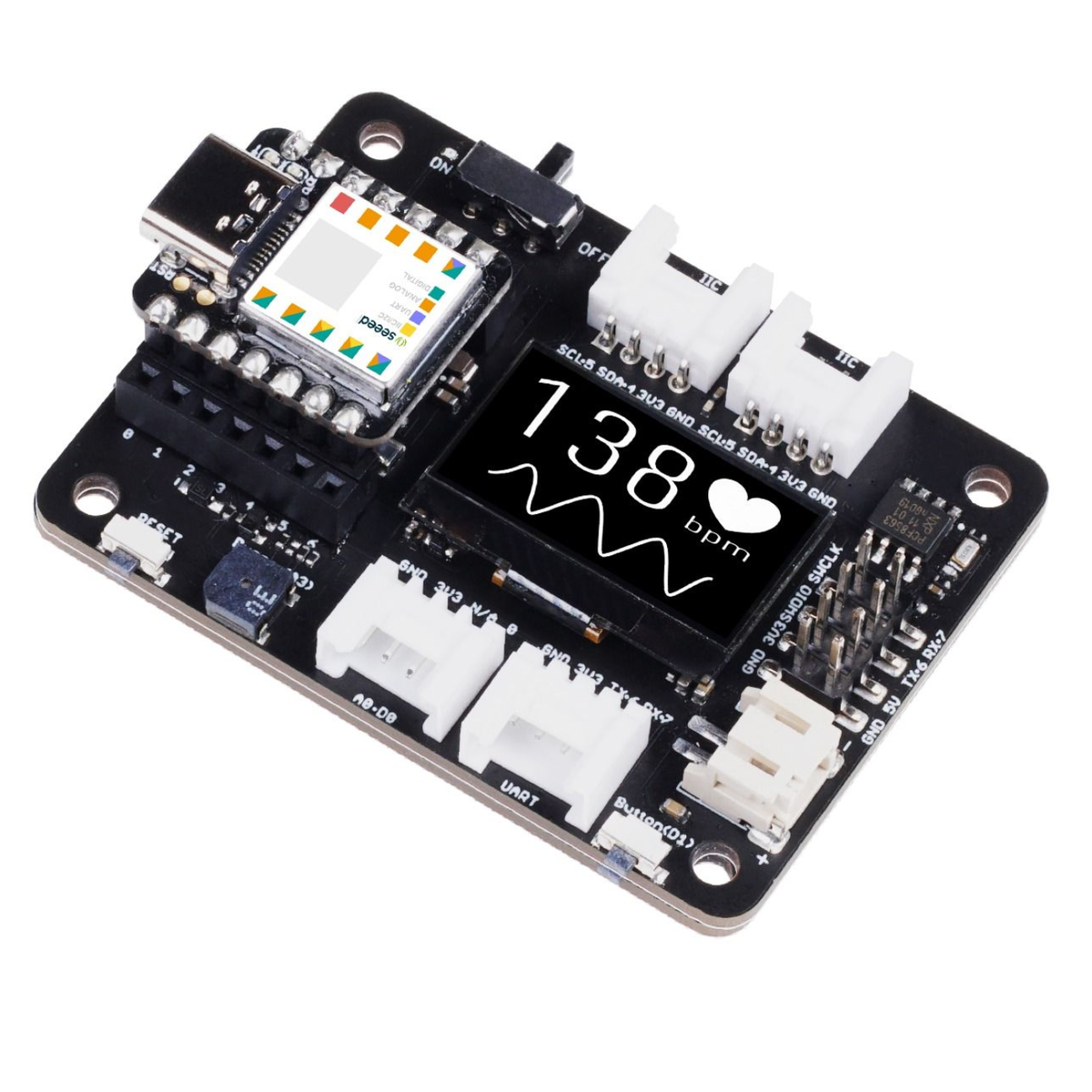 Seeed Studio Expansion Board for XIAO with Grove OLED – I2C, UART & GPIO