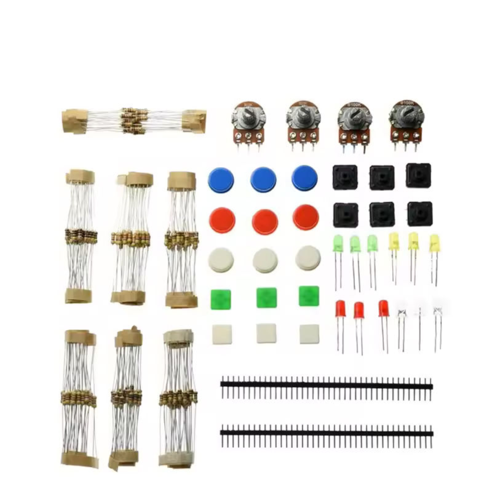 Universal Electronic Component Kit A1 – Resistors, LEDs, Potentiometers & Switches Starter Pack -Robocraze