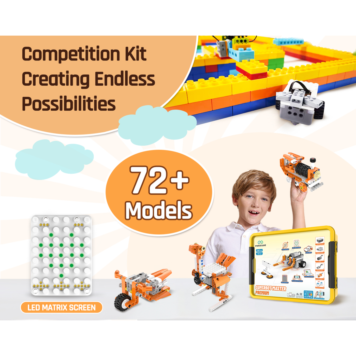 Makerzoid STEAM Super Bot Master Premium Educational Coding Robot Kit with Scratch 3.0 Block Coding -STEM Kits -Robotic Kits -Robocraze