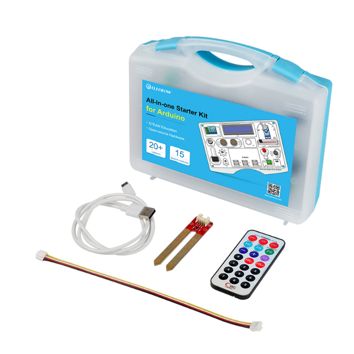 Elecrow All-in-One Starter Kit – Arduino Kits with 15 sensors & 21 lessons for beginners. -Robocraze